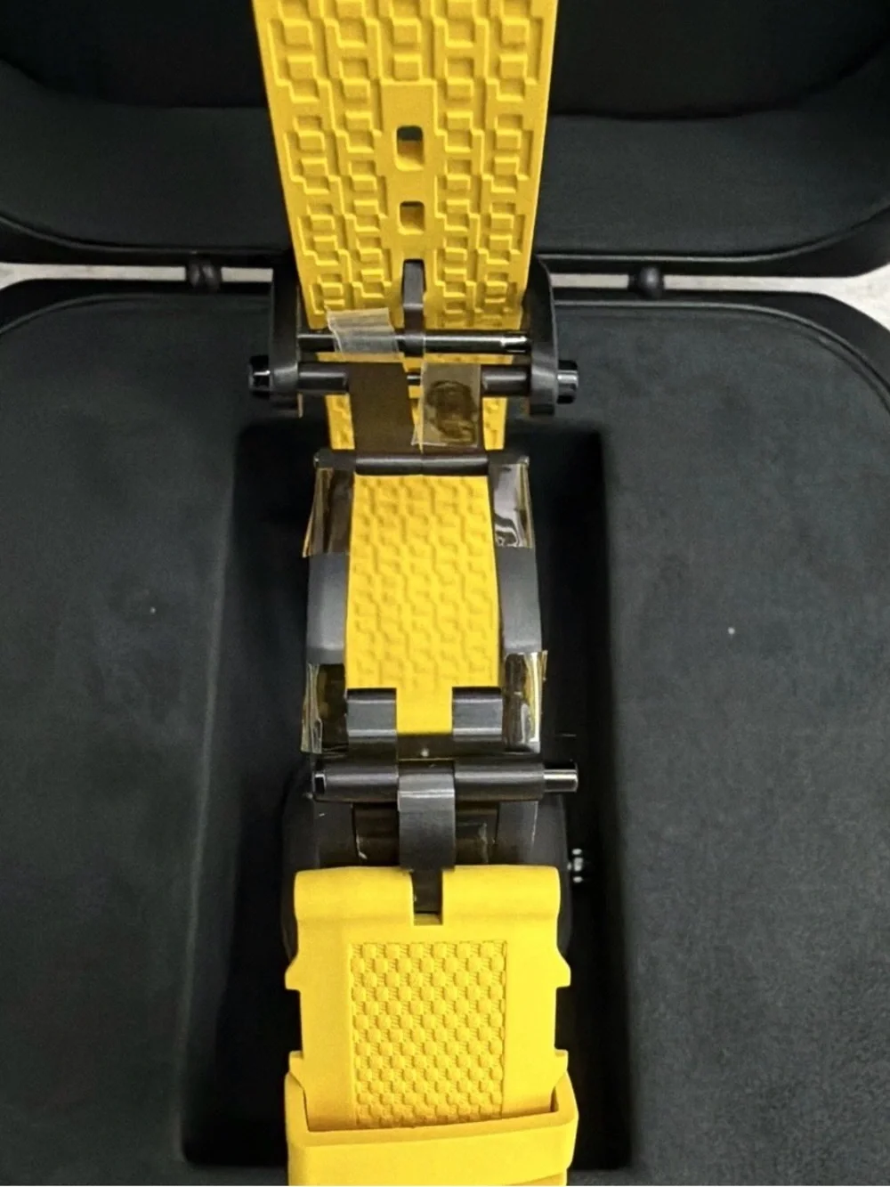 Hermès H08 Automatic 39mm Titanium Black Dial Yellow Rubber Strap Box Papers